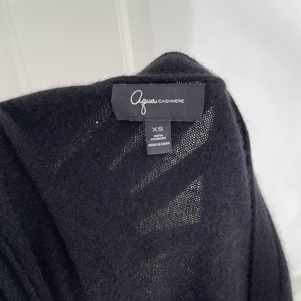 Aqua Black Cashmere Cardigan w/ Sequined Pockets (Great for the Holidays) - Picture 5 of 5
